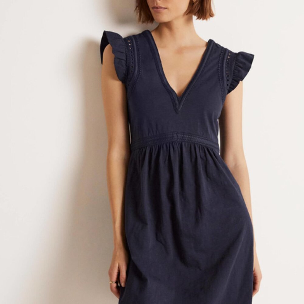 Boden Navy Empire Detail Jersey Dress size 10